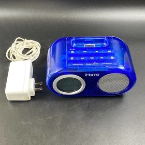 Vintage ihome ipod port charger alarm clock Blue Vintage